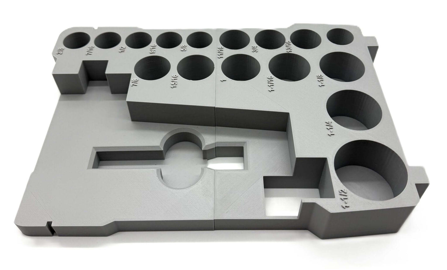 Milwaukee Packout Insert for 1/2" Mid-Torque Wrench, designed for models USA 2962-20 and AUS/UK M18FIW2F12. Features precise slots for secure tool organization and accessibility.