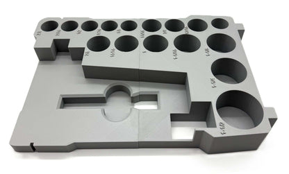 Milwaukee Packout Insert for 1/2" Mid-Torque Wrench, designed for models USA 2962-20 and AUS/UK M18FIW2F12. Features precise slots for secure tool organization and accessibility.