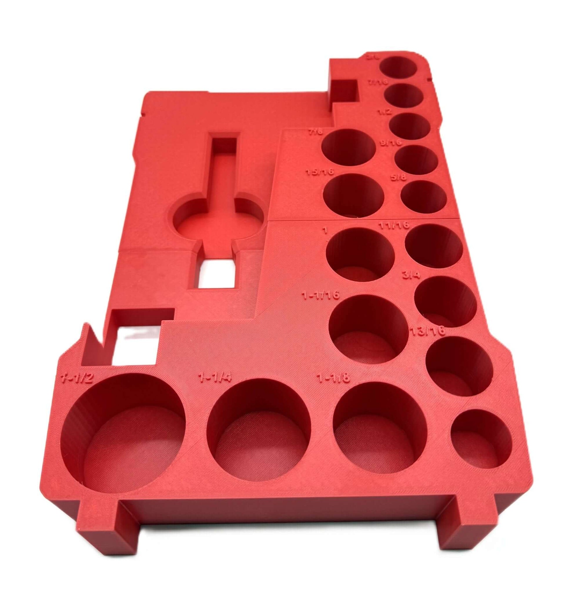 Packout Insert For Milwaukee 1/2" Mid-Torque Wrench - USA 2962-20, AUS/UK M18FIW2F12 – Insert Only in red, tailored for secure storage of mid-torque wrench and sockets.