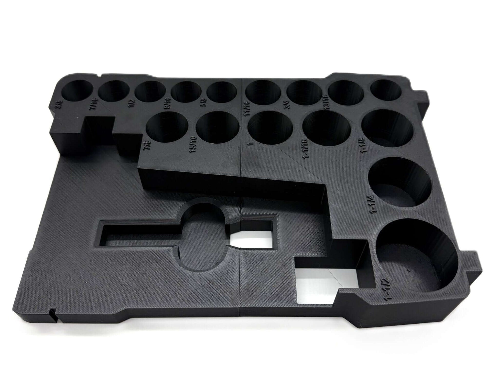 Packout Insert For Milwaukee 1/2" Mid-Torque Wrench - USA 2962-20, AUS/UK M18FIW2F12 – Insert Only featuring a unique design for organized tool storage in black.
