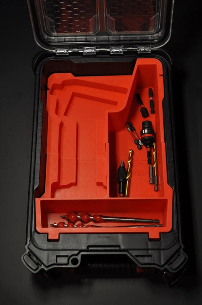 Milwaukee M12 Fuel Impact Driver Gen 2 Insert USA 2553-20 - displaying the interior layout of the insert with designated areas for impact driver and bits, without tools included.