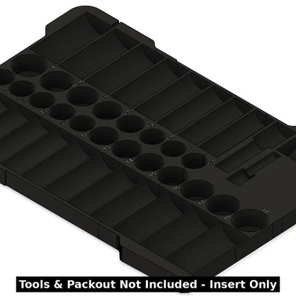 Milwaukee Packout socket organizer insert with various socket sizes for efficient storage
