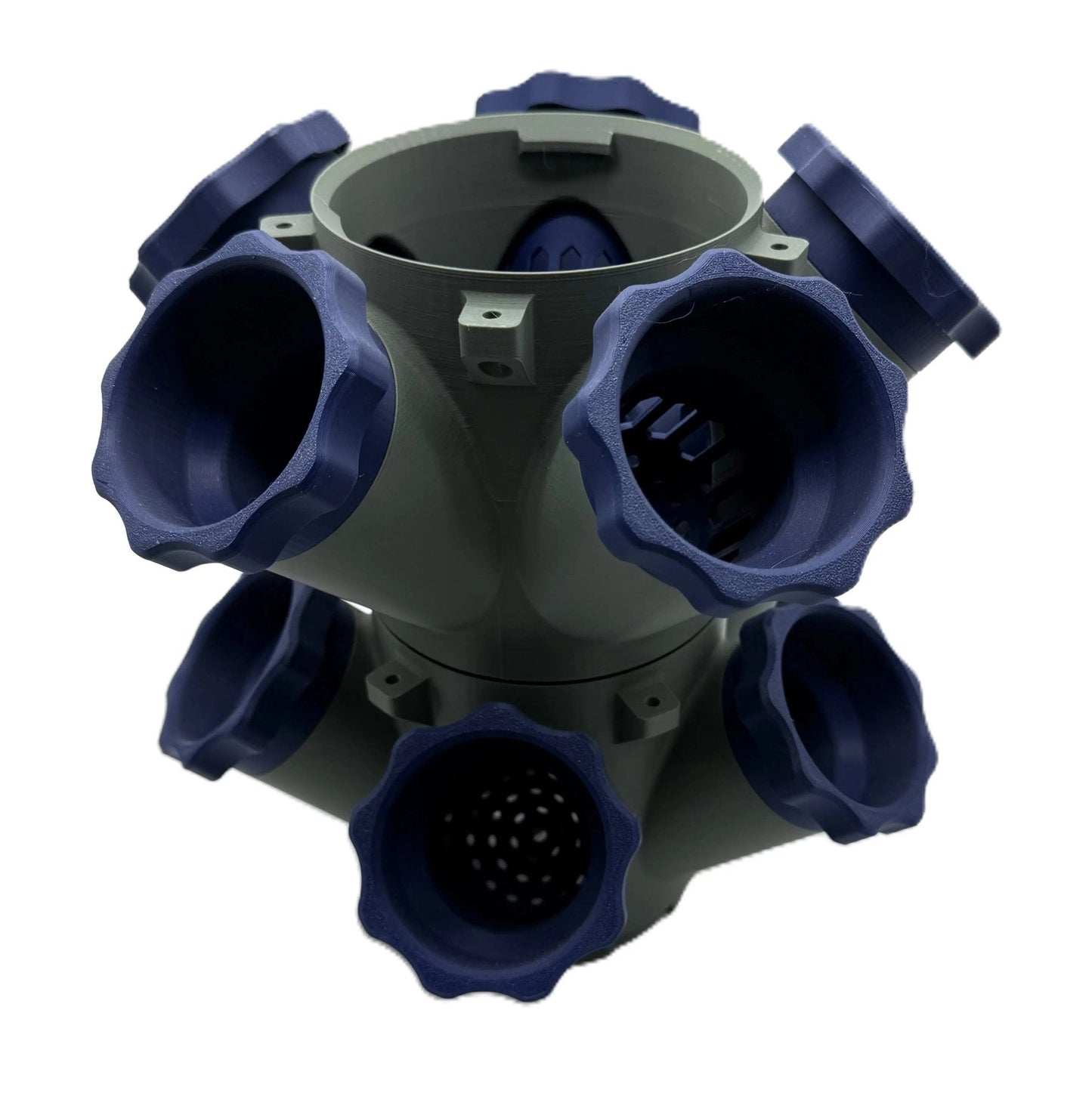 Top view of The Handyman Depot Modular Hydroponic System Tower showcasing its innovative design and multiple planting openings.