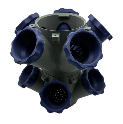 Top view of The Handyman Depot Modular Hydroponic System Tower showcasing its innovative design and multiple planting openings.