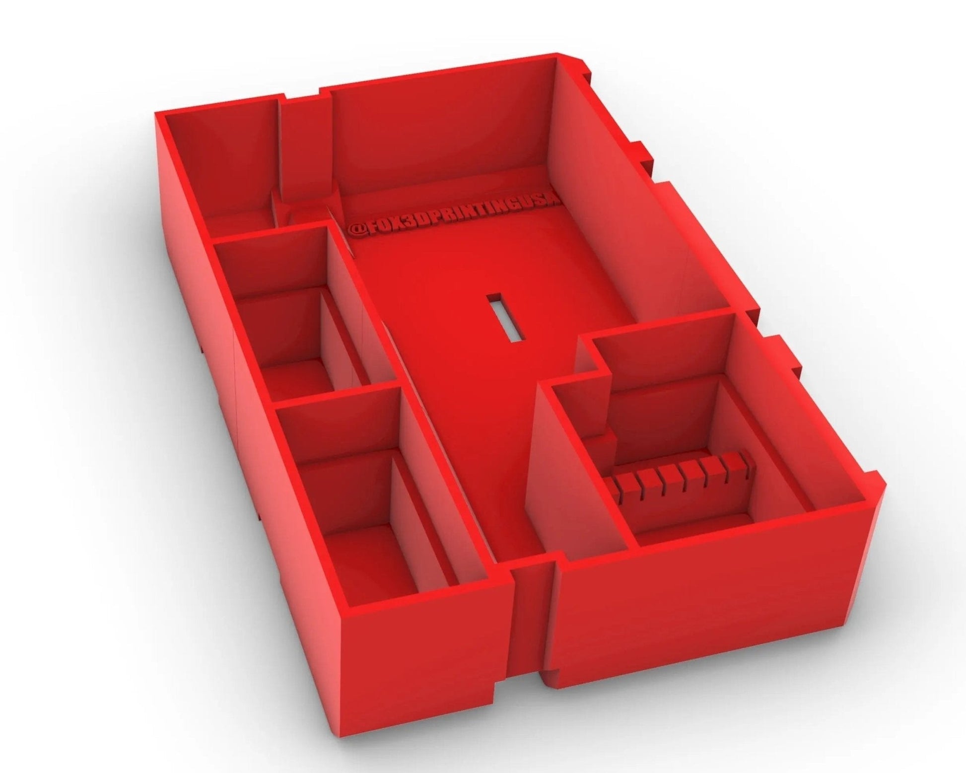 Insert to Suit Jigsaw Organizer – Compatible with Milwaukee Packout, featuring a detailed view of the red insert designed for optimal tool organization.