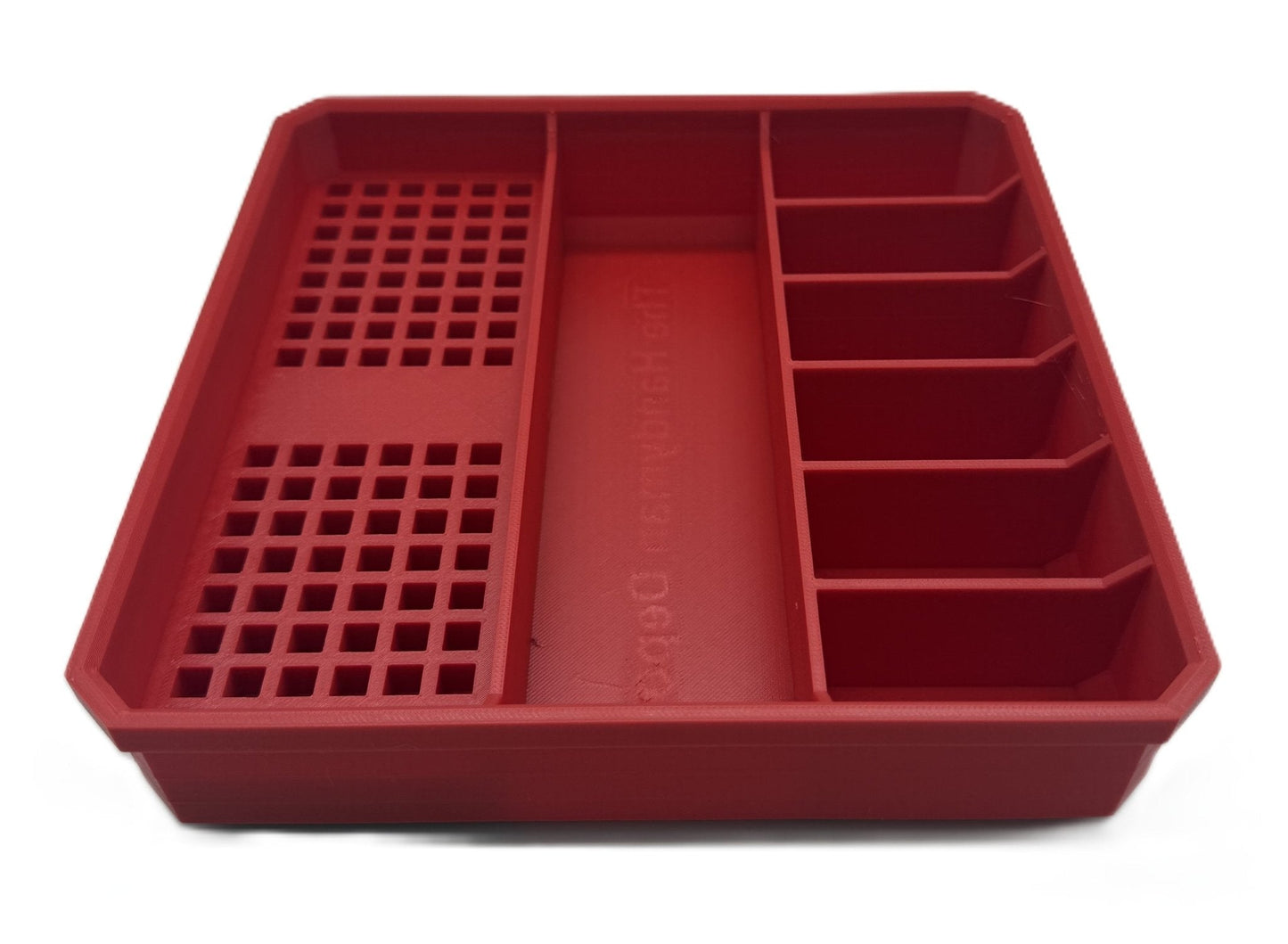 Packout Insert for Driver Bits & Drill Accessories Insert Only, shown in vibrant red, designed for optimal tool organization with distinct sections for drill accessories and bits.