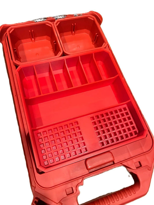 Packout Insert for Driver Bits & Drill Accessories Insert Only showing a red custom-fit organization tool with compartments for bits and accessories, designed for the Milwaukee Packout Compact Organizer.