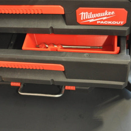 Packout Insert to Suit M12 Fuel Drill Gen 3 – Close-up of the Milwaukee Packout Toolbox highlighting a compartmentalized insert for optimal organization of drill components.