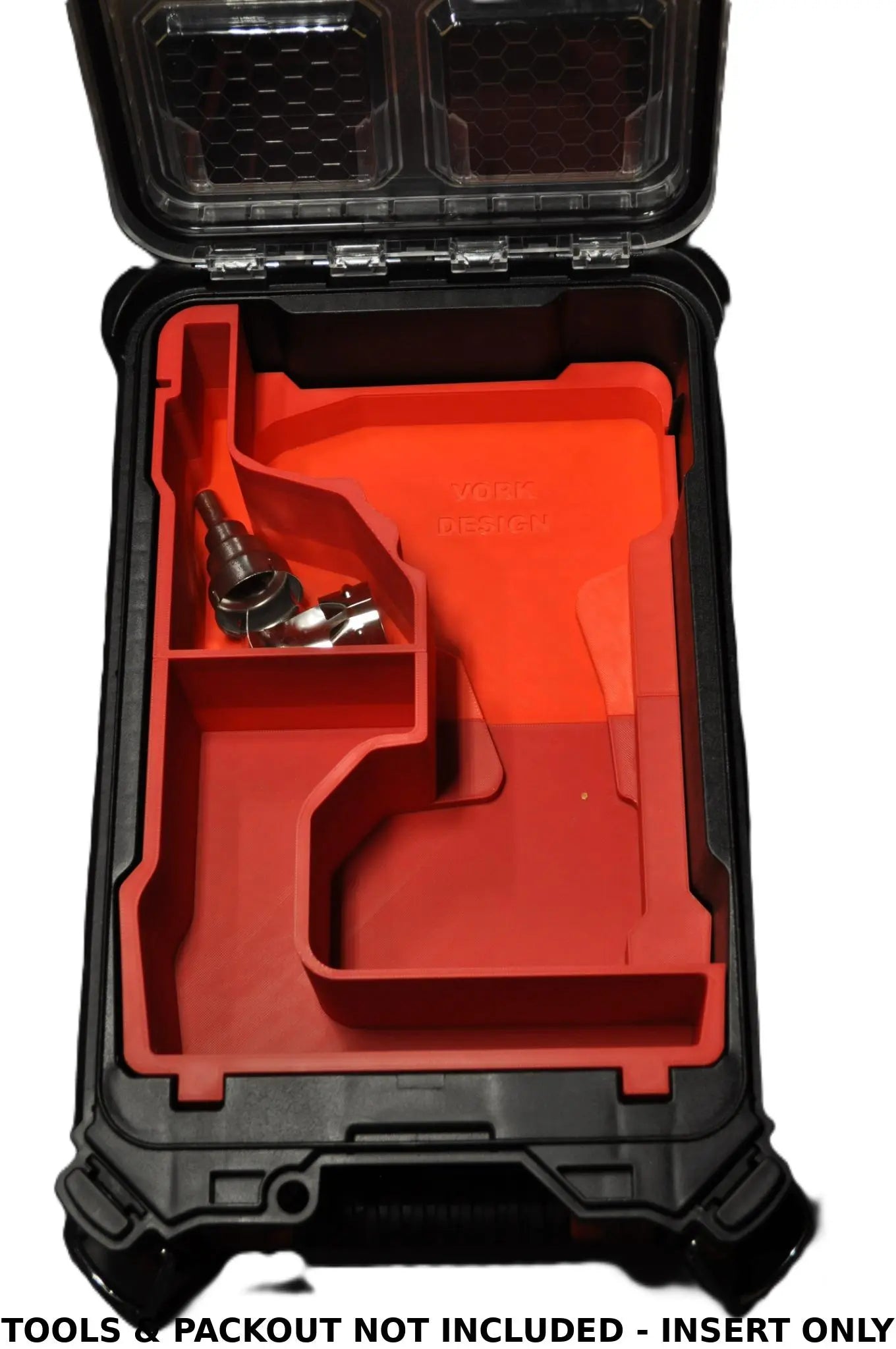 Milwaukee M18 Heat Gun Insert for Packout Box 2688-20 M18BHG – Insert Only displayed empty, highlighting the customized compartments for optimal tool organization.
