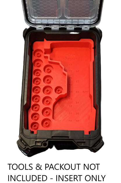 Milwaukee Mid Torque Impact Wrench Packout Insert AUS M18FMTIW2F12 – Insert Only featuring a red insert design within a Packout case, specifically designed for tool storage and organization.