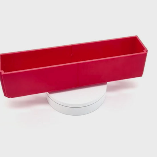 Front view of Milwaukee Packout compatible 6-slot battery storage organizer insert.