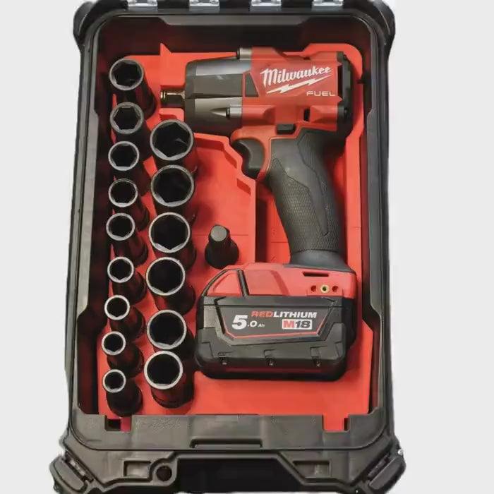 Milwaukee Packout Insert to suit M18 Fuel Mid-Torque Impact Wrench – USA 2962-20 / AUS/UK M18FIW2F12 - Fits 10-24mm sockets