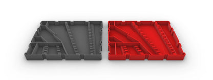 Handyman Depot 4-Drawer Wrench Organizer Insert for Packout System – Insert Only, showcasing the gray and red sections designed for effective tool organization.