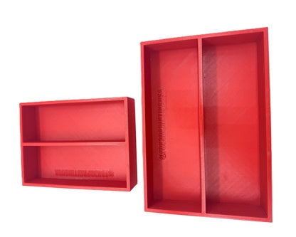 Insert compatible with Milwaukee Packout Model 48228435 – Two red storage compartments designed for a perfect fit in your tool box.