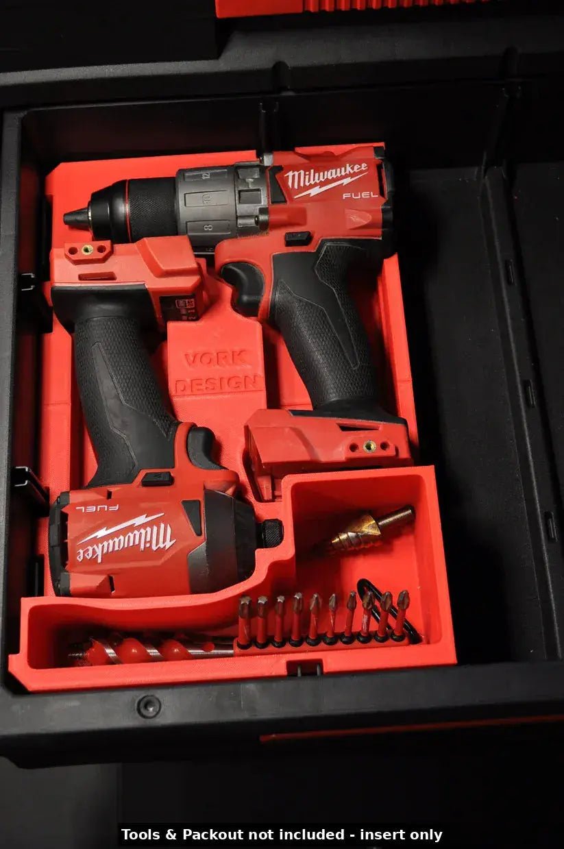 Packout Insert to Suit Milwaukee M18 Fuel Drill 2904-20 – Insert Only showing organized tools and drill within a durable storage insert.