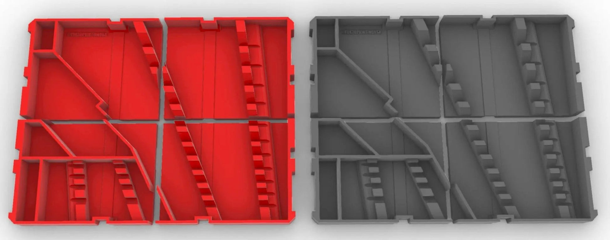 Milwaukee Packout Wrench Organizer Tray Insert for SAE & Metric Tools – Insert Only featuring a red and grey design with dedicated compartments for efficient wrenches organization.
