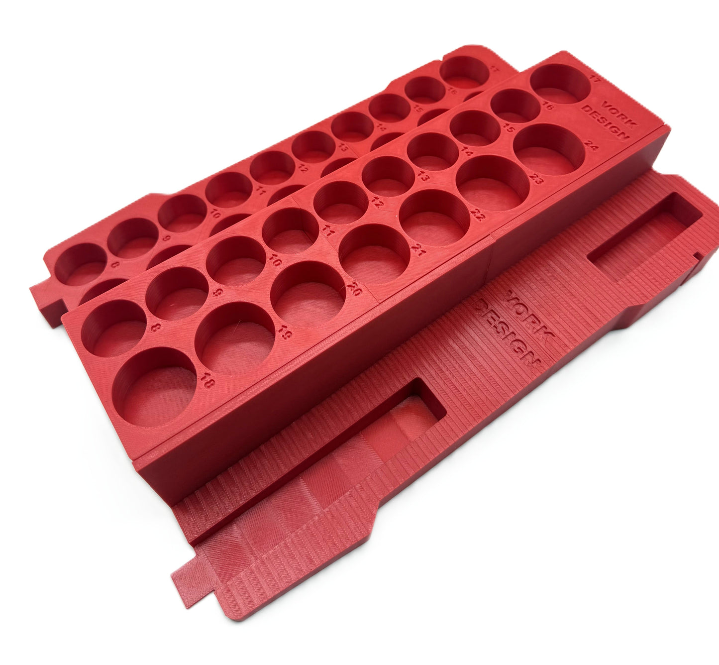 Precision Packout Insert for M12 Ratchet – USA 2557-20 / AUS/UK M12FIR38, showcasing a tool organizer layout with numbered slots for efficient identification and storage.